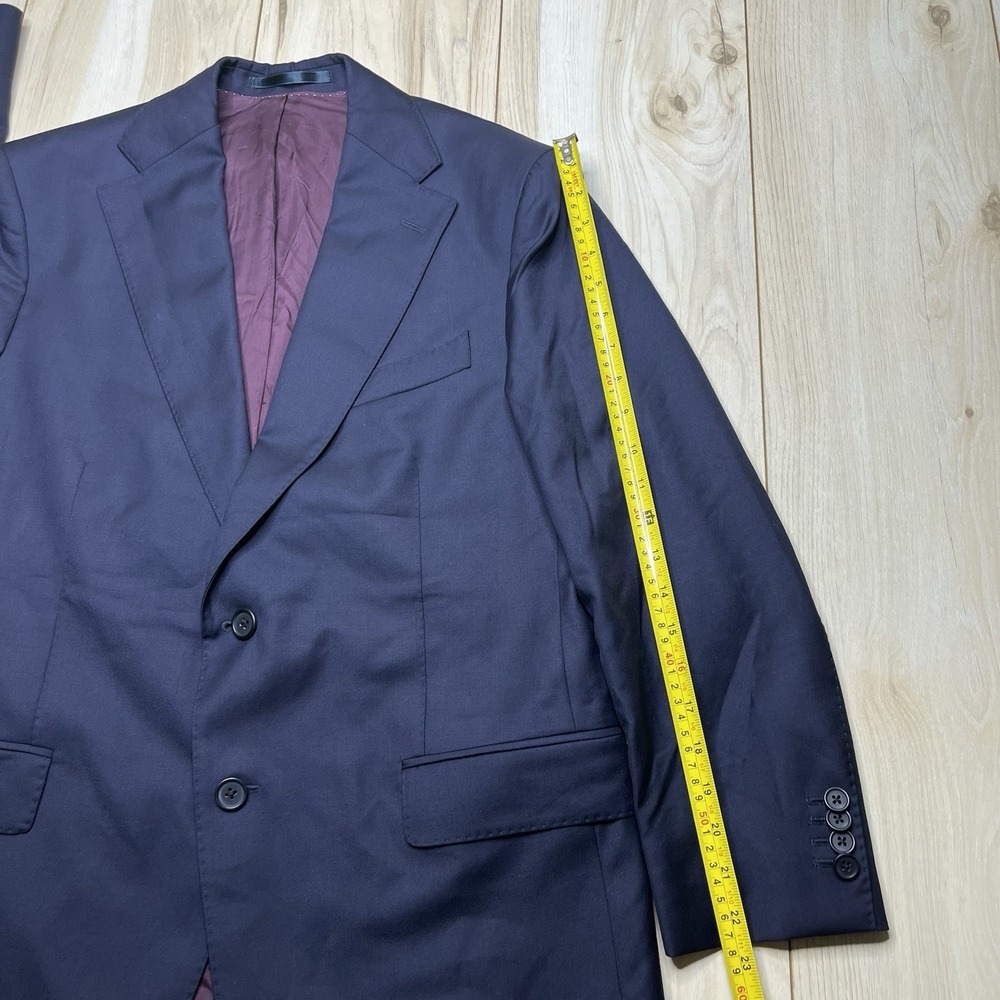 Hubscher Vitale Barberis Canonico Perennial. Wool Navy Blue Sports Coat Mens 38R - Picture 4 of 15
